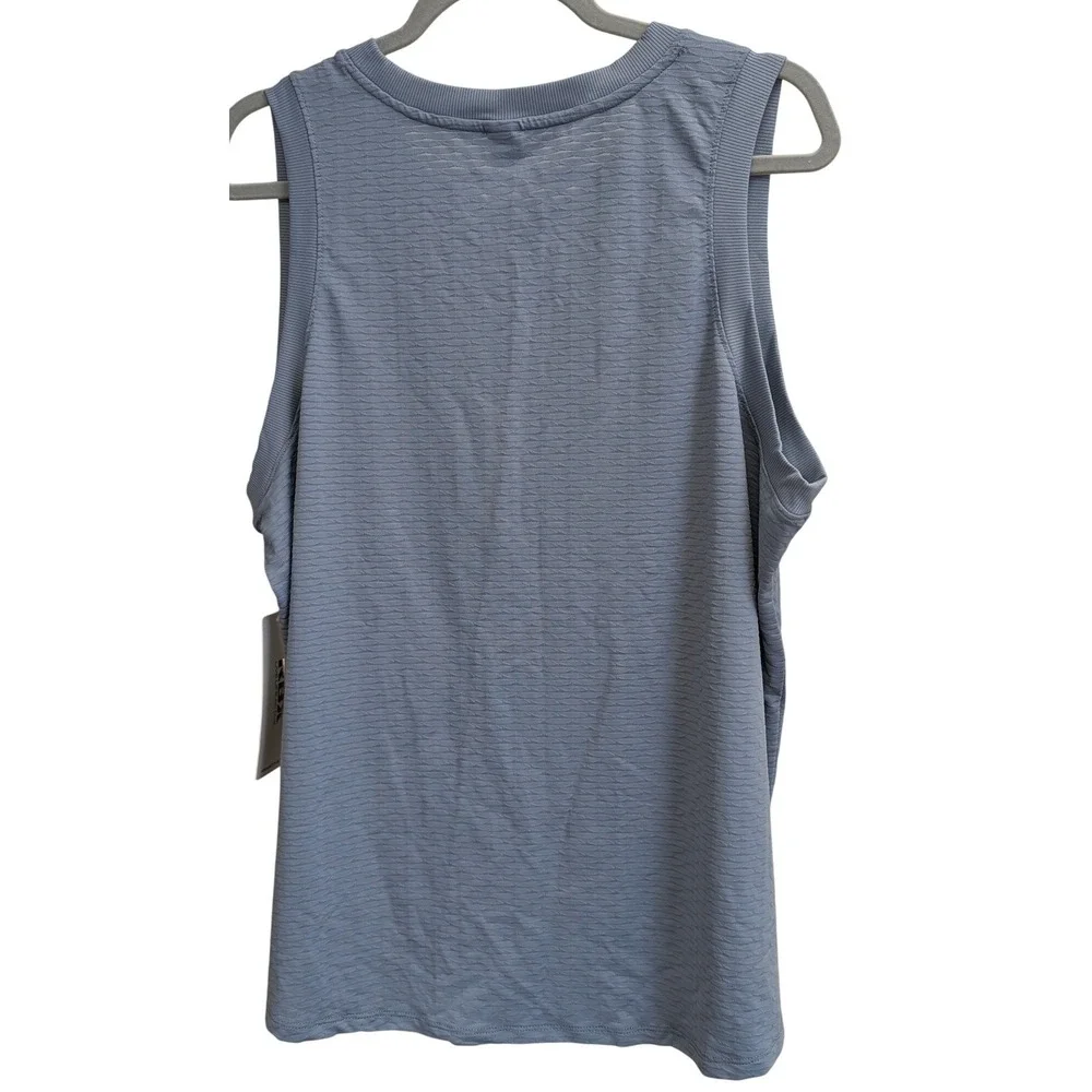 RBX Active Mens Blue Textured Performance Tank Top Muscle Shirt 1X NWT Gym Beach - Picture 9 of 10